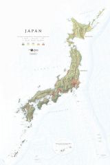 Japan - Land Cover Fine Art Print Map